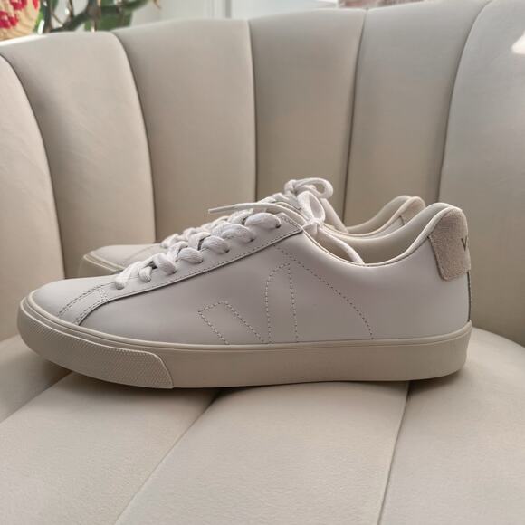 Veja Esplar Extra White Casual Low Top Leather Sneakers Women's Size 10 With Box - Picture 4 of 8